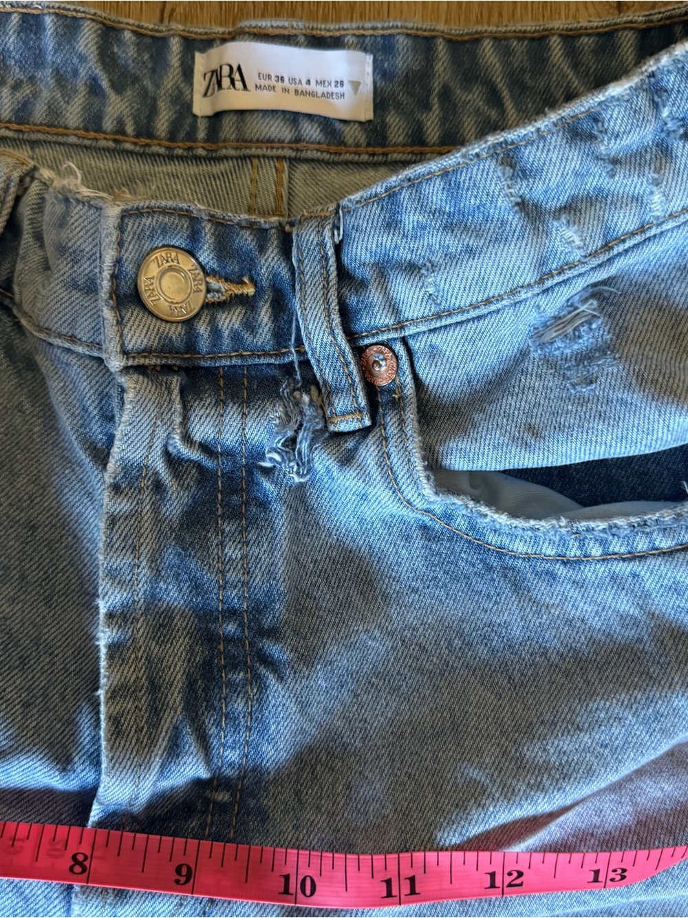 Zara Light Blue Straight cropped Jeans - Picture 7 of 8